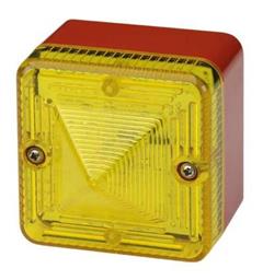 XenonStrobe L101X-B 24vDC [red] 3:YELLOW 5J 1/1,5/2Hz IP66 20-28vDC/AC w.o/Lugs
